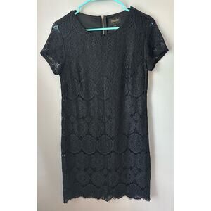 Laundry by Shelli Segal Black Lace Short Sleeve Dress Size 6